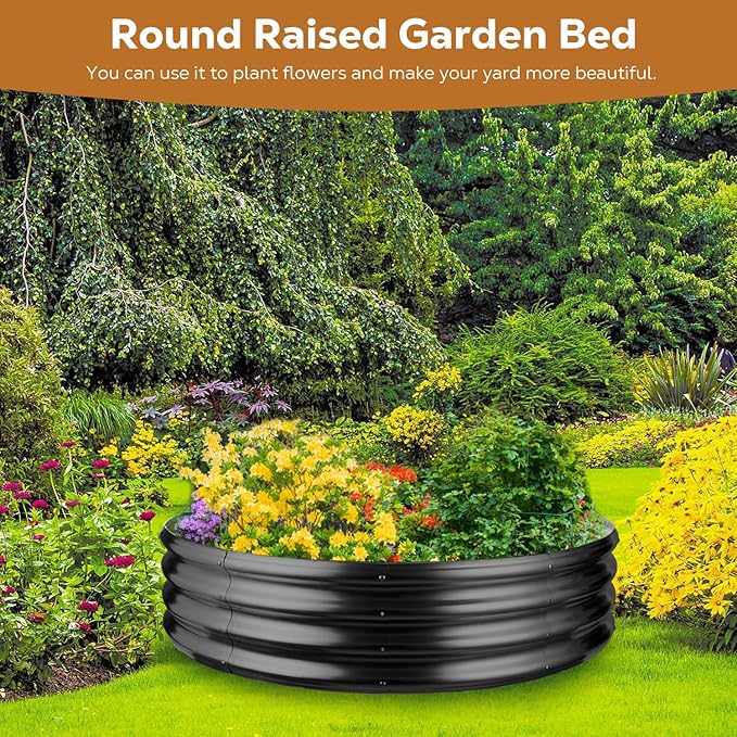 60 Inch Round Galvanized Fire Pit Ring, Round Galvanized Fire Ring, 5 Feet Diameter Round fire Pit, Outdoor fire Pit for Backyard, Camping, Bonfire, Black