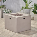 Propane Fire Pit Table, 31 Inch Firepits for Outside, Square Gas Fire Pit for Outside Patio, Propane Fire Table, 40000BTU, Light Gray