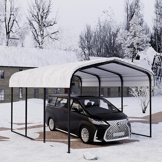 Royal Windsor Metal Carport 10x15 FT Heavy Duty Car Port, Outdoor Storage Garage Metal Canopy Multi-Use Shed for Car and Truck, Carport Kit with Galvanized Steel Roof Building and Frame