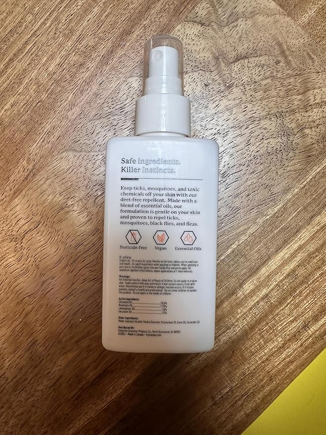 MAYDAY Tick & Mosquito Repellent – Deet-Free with Essential Oils – Geranium, Lemongrass & Rosemary – 3.4 oz (100 ml) – Mosquito and Tick Repellent