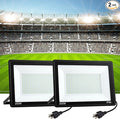 2 Pack 200W LED Flood Lights Outdoor Plug in,25000 LM Super Bright Outdoor Stadium Lights, IP66 Waterproof 6000K Daylight White Security Lights,Floodlights for Garage,Yard,Garden,Playground,Patio