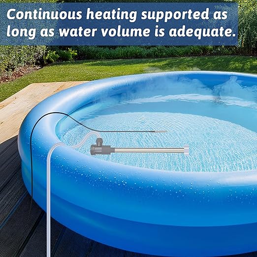 1800W Immersion Water Heater Portable Electric Bathtub & Inflatable Pool Submersible Water Heater with Thermostat, GFCI for Bucket, Swimming Pool, Baptistry, Sap, Above Ground Pool & Hot Tub