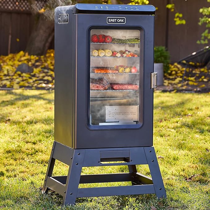 EAST OAK Ridgewood Pro 30" Electric Smoker Built-in Meat Probe & Elevated Stand for Outdoors Up to 6× Longer Smokes, Adjustable Side Chip Loader Smoke More with 725 sq in Cooking Area