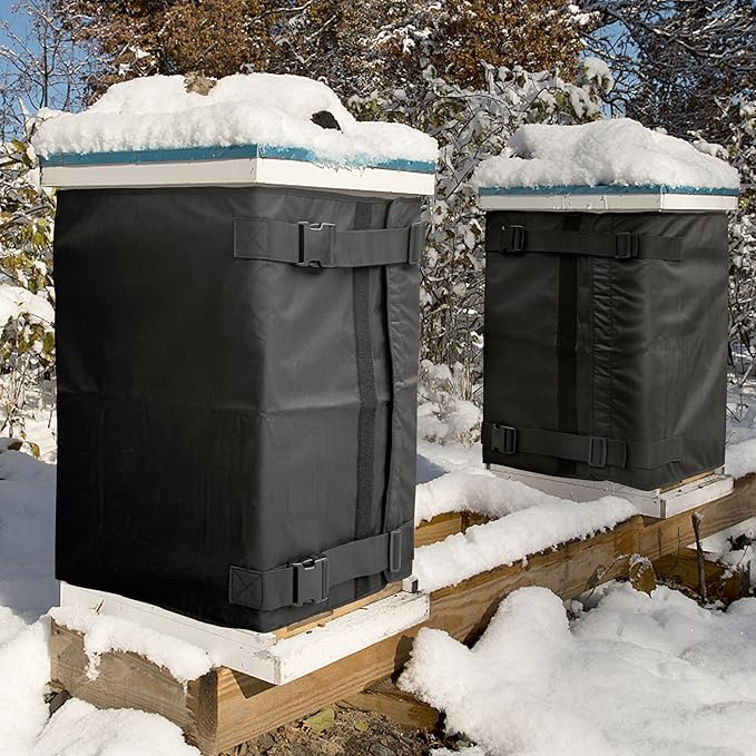 Winter Bee Hive Wrap for 8 and 10 Frame Hives, Adjustable Beehive Wrap Beekeeping Supplies, 600D Oxford Insulated Cover, Waterproof, Windproof, Lightweight, Eco-Friendly, Reusable, 75.98" x 23.6"