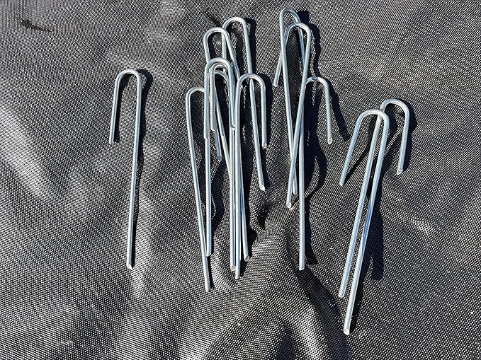 Sandbaggy 100-Pack DRIP TUBING Stakes Landscape Staples | 5 inch Length - 11 Gauge Heavy Duty | Drip Anchors | Landscape Pins | Garden Lawn Nails | Designed to Hold Drip Tubing Up to 1/2" Diameter