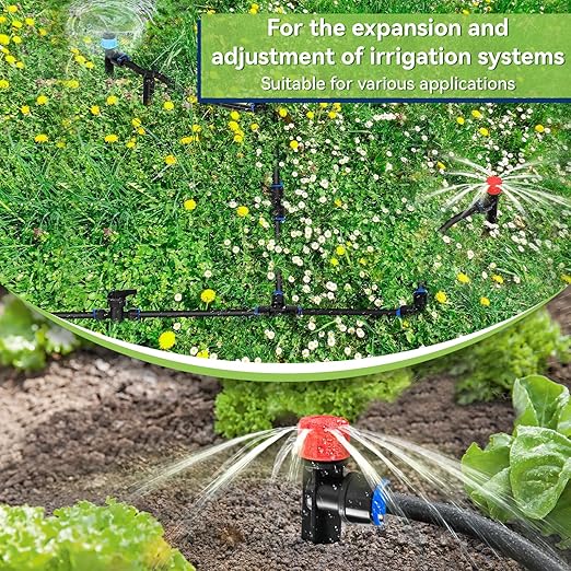 40PCS 1/4 inch Tubing Drip Irrigation Vortex Emitters,360 Degree Drip Emitter Sprayer with Stake, Irrigation Dripper Sprinklers for Drip Irrigation System
