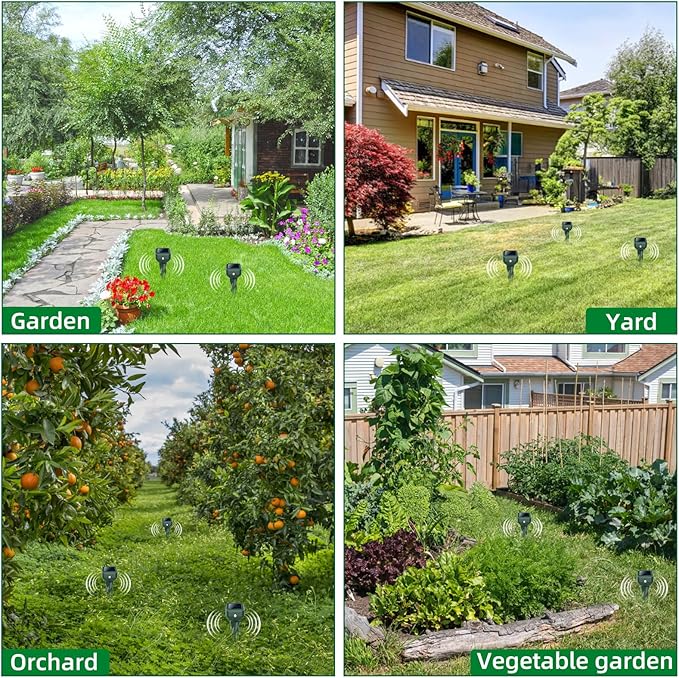 Mole Repellent Solar Powered, 11 Pack Ultrasonic Snake Groundhog Gopher Vole Repellent for Lawn & Yard