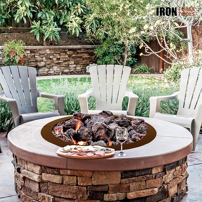 Heavy Duty Metal Smokeless Permanent Fire Pit Ring 36 inch Outer/30 inch Round Fire Pit Insert Liner for Outdoor, Firepits for Outside Corten Steel (36x30x10), Patent Pending