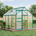 Garvee 6 x 8 FT Outdoor Greenhouse, Polycarbonate Greenhouses with Aluminum Frame, Sliding Door, Adjustable Roof Vent for Backyard, Green Houses for Outside Garden Backyard, Patio, Green