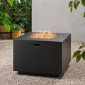 Propane Fire Pit Table, 31 Inch Firepits for Outside, Square Gas Fire Pit for Outside Patio, Propane Fire Table, Tank in Side, 50000BTU, Dark Gray