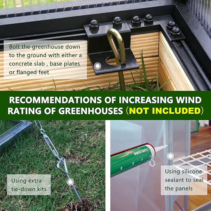 8x10 FT Outdoor Greenhouse Kit, Polycarbonate Aluminum Walk-in Greenhouse with Adjustable Roof Vent and Lockable Door, Backyard Garden in Winter, Gray