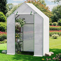 Greenhouse for Outdoors, Small Greenhouse, Walk-in Greenhouses with 3 Tiers 4 Shelves, PE Cover, Heavy Duty Plant Greenhouses for Garden and Backyard