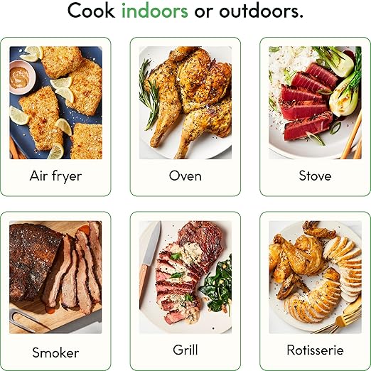 CHEF iQ Sense Smart Wireless Meat Thermometer with 3 Ultra-Thin Probes, Unlimited Range Bluetooth Meat Thermometer, Digital Food Thermometer for Remote Monitoring of BBQ Grill, Oven