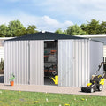 AECOJOY Shed 10'x12' Storage Shed Large, Sheds & Outdoor Storage Clearance 12x10 Sheds with Lockable Doors, Utility and Tool Storage Shed for Garden, Backyard, Patio, Outside use in White