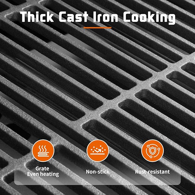 SKOK 5+1 Burners Infrared Grill, Gas Grill with Cast Iron Grates, Outdoor Barbecue Grill 72,000 BTU Output