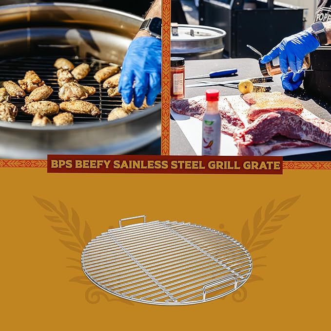Big Poppa's Beefy Stainless Steel Grill Grate (21.5”) – Fits 55 Gallon Drum and Big Poppa's Drum Smoker Kit – Heavy-Duty Round Grill Grate Upgrade for Custom BBQ Setups