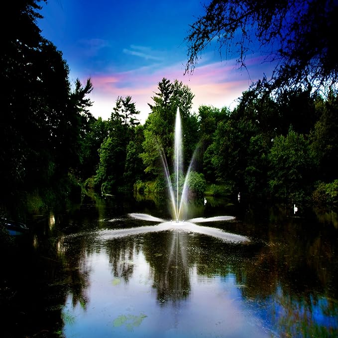 Scott Aerator Clover Big Shot Fountain - 1/2 HP 230V Pond Aerator with 70 ft. Electric Cord |Efficient Pond Aeration System | Aerating Fountain for Lakes & Ponds |Decorative Pond Fountain