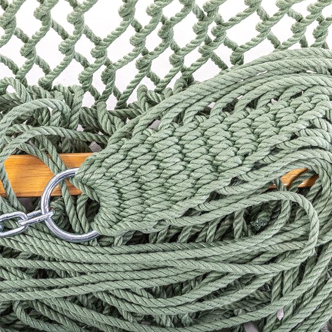 Original Pawleys Island Deluxe Meadow DuraCord Rope Hammock – 13 ft. x 60 in., 2-Person, 450 lb Capacity, Oak Spreader Bar, Zinc-Plated Hardware, Handcrafted in The USA