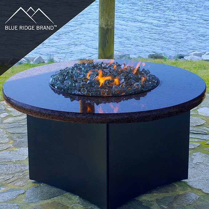 Reflective Fire Pit Glass Cubes - Professional Grade Fire Glass for Fire Pit - 1" Firepit Glass Rock - Glass Stones - Gas & Propane Fire Pit & Fireplace Glass (20 Pound, Clear)