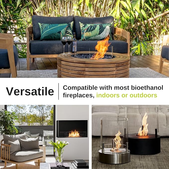 16 QUARTS Odorless, Smoke-Free Ethanol Fireplace Fuel | Best Flame, Fast Pour, Long Burn, Safety-Tested, Made in USA | Bio Ethanol Fuel for Fire Fire Pit Ethanol Fireplace | e-NRG Bioethanol
