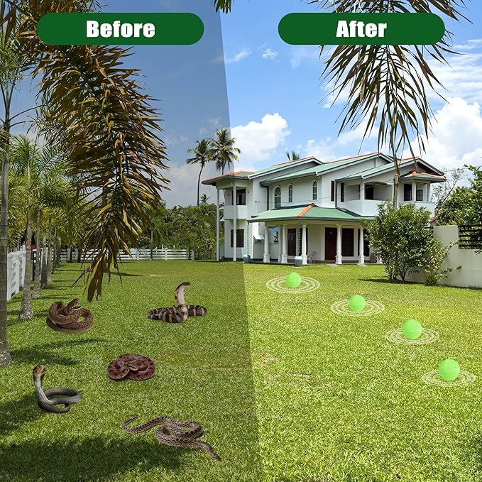 Snake Repellent for Yard Powerful - 48 Pack Moth Balls for Snakes, Keep Snake Away Repellent from Indoor & Outdoor, Pet Safe Snake be Gone for Home Lawn Garden to Repels Snakes and Other Pests