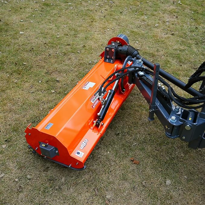 72" PTO Drive 3 Point Hitch Offset Flail Ditch Bank Mower for 70-100HP CAT 2 Tractor, 90'' Offset Distance,55°/90° Rotation Angle, 18 Hammers, Model VAM72
