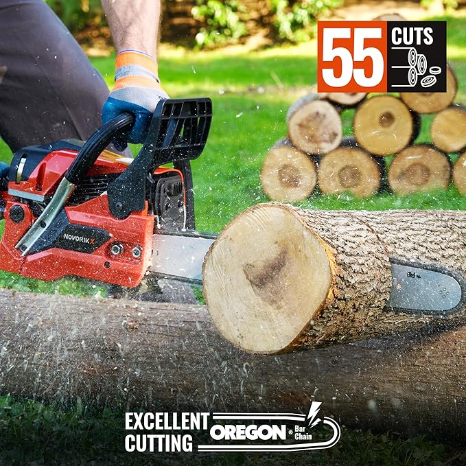 Gas Chainsaw Powered 45CC 18 16 Inch Chainsaw For Tree Trimming Wood Cutting 2.3 HP Handheld Chain Saw Gas With Automatic Oiler Birthday Gift For Husband Man Dad
