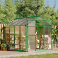 6 X 8 Ft Greenhouse, Greenhouses for Outside, Polycarbonate Greenhouse with Aluminum Frame, Lockable Door and Ajustable Roof Vent for Backyard, Green Houses for Outside Garden Backyard, Patio