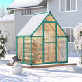 6 x 4 ft Greenhouse, Polycarbonate Walk-in Greenhouse with Aluminum Frame, Adjustable Roof Vent and Lockable Door, Green Houses for Outside, Garden, Backyard and Patio, Easy Assembly