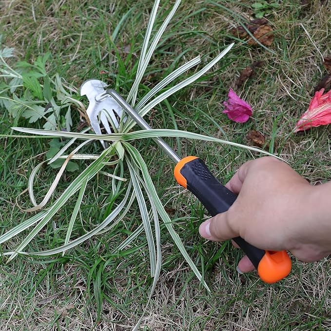 Weed Remover Tool, 2023 New Durable Garden Weed Tool, Portable Garden Weeding Tool for Vegetable Gardening Backyard Farm Planting & Weeding (Rubber Handle)