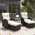 LayinSun 5 Pieces Outdoor Patio Furniture Set, Rattan Wicker Swivel Rocker Chairs Sets with Ottomans, Swivel Glider Chairs, and Coffee Table