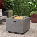 Propane Fire Pit Table, 31 Inch Firepits for Outside, Square Gas Fire Pit for Outside Patio, Iron Propane Fire Table, 50000BTU, Stone Gray
