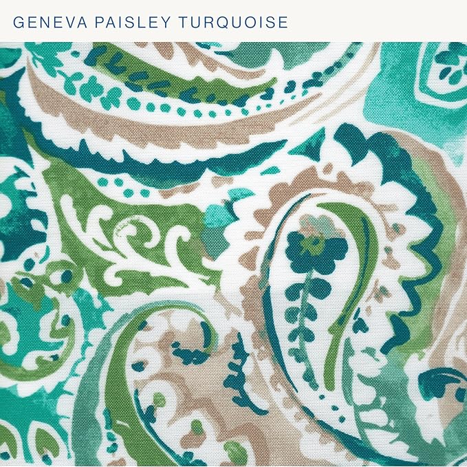 Honeycomb Outdoor Essentials Chaise Lounge, 21 x 70, Geneva Paisley Turquoise Chair Cushion for Patio Furniture