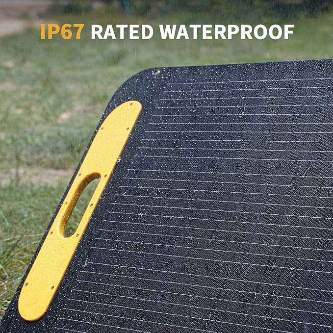 VTOMAN VS220 Pro Portable Solar Panel 220W 48V, 23% Efficiency Foldable Solar Panel w/ IP67 Waterproof & MC-4 Anderson XT60 DC5521 Adapters & Adjustable Kickstands, Off-Grid Power for Home & Camping