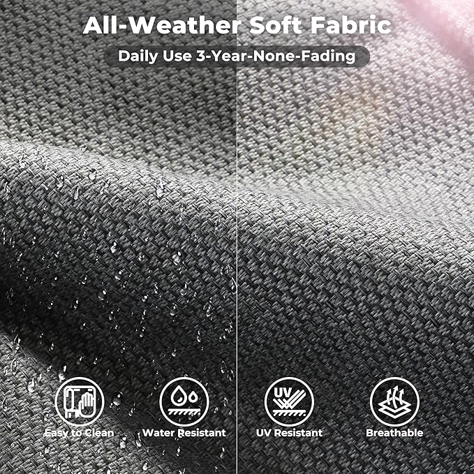 ovios 16 Pieces Patio Furniture Set, Outdoor Wicker Sectional Sofa with 54" Fire Pit Table Swivel Chairs, Modern Modular Deep Seat Rattan Couch Conversation Sets, Dark Grey