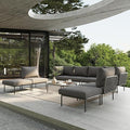 9 Piece Modern Outdoor Rope Wicker Sectional Patio L-Shaped Conversation Sofa Set Deep Seating with Thick Cushions