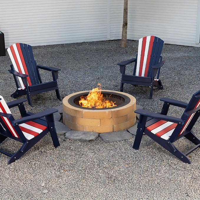 Aoodor 36 Inch Outer Round Smokeless Fire Pit Ring, 30 Inch Inner Double Layer Heavy Duty Metal Fire Pit Insert Liner for Backyard Bonfire Outside Picnic BBQ, Black
