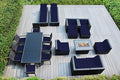 20 Piece Outdoor Patio Furniture Black Wicker Conversation Set with Fully Assembled Sectional and 42-inch Propane Gas Fire Table