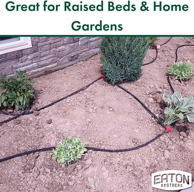 Eaton Brothers Bulk Soaker Hose 1/2-Inch Diameter x 100 ft – Recycled Rubber Garden Hose with No Ends – Durable and Efficient Soaker Hose for Lawns, Plants, Raised Beds, and Landscaping