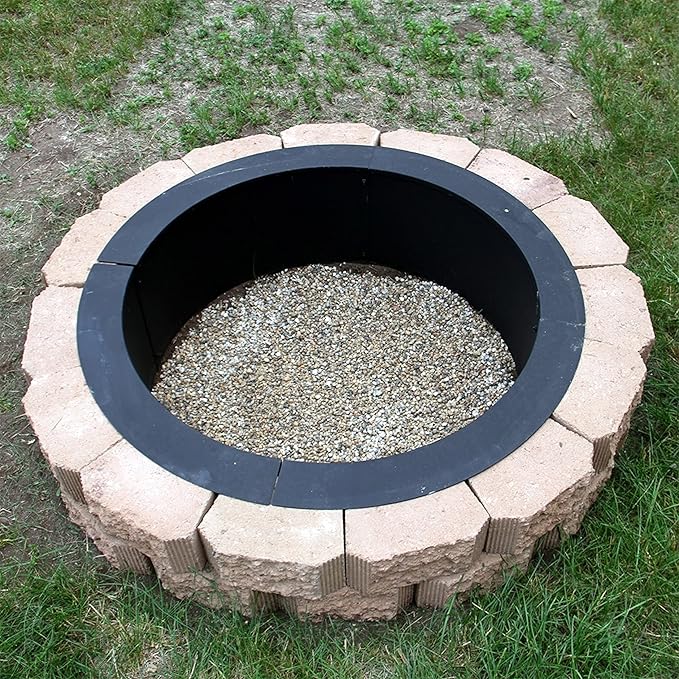 Sunnydaze Outdoor Fire Pit Ring - DIY Above or In-Ground Steel Fire Ring Insert - 42-Inch Outer/36-Inch Inner Diameter