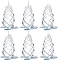 Hausse 6 Pack Bird Repellent Spiral Reflectors Silver Mylar Spinner, Hanging Reflective Bird Deterrent Device, Garden Decorative Scare Birds Away, Like Woodpeckers, Pigeons and Geese