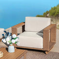 Patio Furniture Set,Outdoor Rattan Wicker Armchairs with 10''Ultra-Thick Cushions,All Weather Patio Conversation Set for Lawn Garden Backyard,Beige
