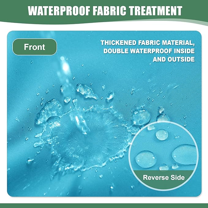 Chaise Lounge Cushions Outdoor Set of 2 - Waterproof and Fade Resistant Sun Lounger Replacement Cushions - Patio Lounger Pads with Removable Cover for Pool, Deck, Lawn, 72 x 21 x 3 Inch, Teal