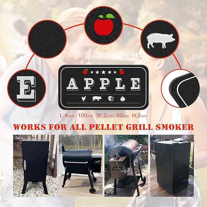 Wood Pellets for Smoker - Magnet Labels, Accessories for Pellet Smoker Grill, Metal Material, Frosted Design, Perfect Match, 9 Pack