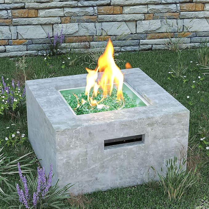 GRISUN Emerald Green Fire Glass for Fire Pit, 20 Pounds 1/2 Inch Tempered Glass Rocks for Natural or Propane Fireplace, Safe for Outdoors and Indoors Firepit Glass