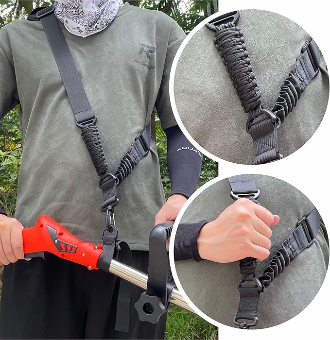 NeJesZoe Trimmer Strap Upgraded for Weed Shoulder Strap Easy Release Brush Cutter Harness Blower Strap Universal Compatible with EGO/Greenworks/DEWALT String Trimmers, Leaf Blower, Shrub Trimmer
