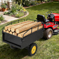 750LB Capacity Steel Dump Cart - Heavy Duty ATV Trailers Pull Behind - Garden Utility Trailer Yard Trailers for for Lawn Mower Tractor