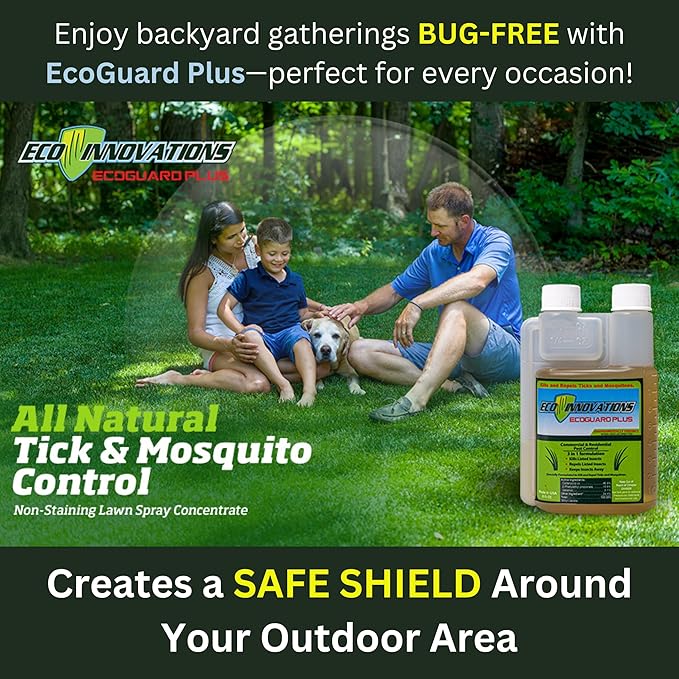 Mosquito Spray for Yard, Gentle but Effective Outdoor Insect Control, Kills Ticks on Contact, Natural Essential Oils, 8 OZ