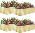 FOOWIN 4pcs 8x4x2ft Galvanized Raised Garden Bed, Planter Raised Garden Boxes Outdoor, Large Metal Raised Beds for Gardening, Garden Bed for Vegetables, Flowers, Herb,478 Gallon Capacity, Cream Yellow