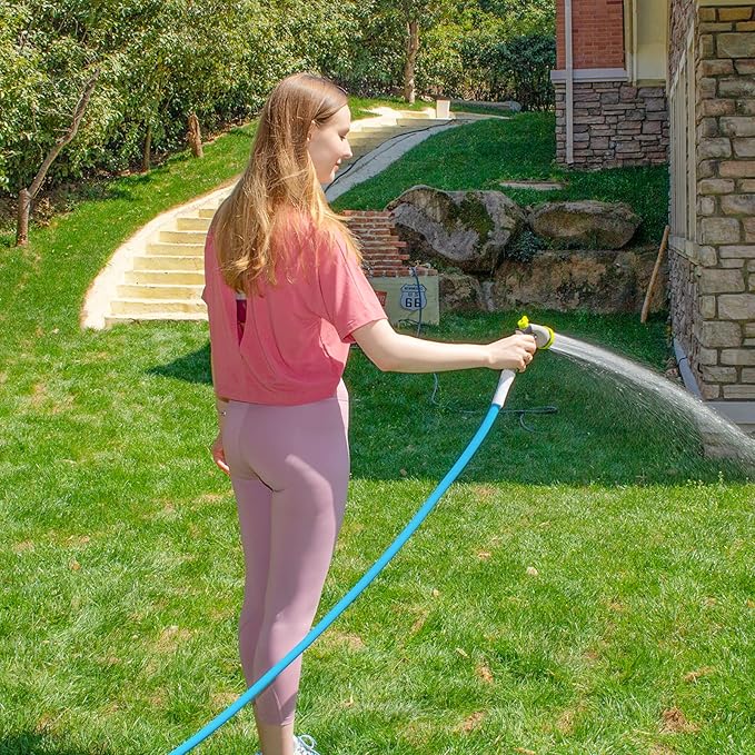 Fevone Garden Hose 12 ft., Lightweight Hybrid Water Hose, Flexible and Durable, Leak-Free Connections
